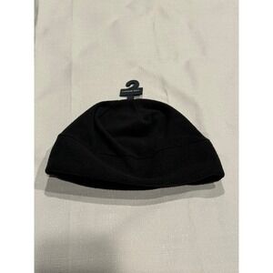 New! Lands End Black Fleece Beanie Hat‎ One Size Winter Warm Cold Weather